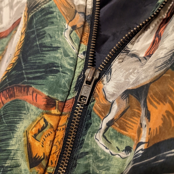Vintage 90s Equestrian Silk Bomber Jacket M - Picture 7 of 10